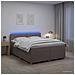 Letto box spring con materasso Tortora 160 x 200 cm Tessuto - Foto miniatura 2