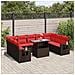 Set Divani da Giardino 10 pz con Cuscini Marrone in Polyrattan - Foto miniatura 2