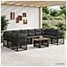 Set Divano da Giardino 11 pz Nero e Grigio scuro polyrattan - Foto miniatura 2