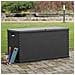 Baule da Giardino Antracite 120x56x63 cm in Rattan PP - Foto miniatura 5