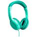 KidsBeat Cuffia Stereo Padiglione Auricolare Cablato con Microfono Integrato Colore Verde + 10 Sticker 3D per Bambini - Foto miniatura 1