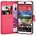 Custodia Compatibile Con Htc Desire Eye In Rosso Carminio - Coperchio Protettiva Con Chiusura Magnetica, Funzione Stand E Tasca Per Le Carte - Foto miniatura 1