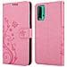 Custodia Compatibile Con Xiaomi Redmi 9t / Poco M3 In Rosa Fiore - Coperchio Protettivo In Design Floreale Con Chiusura Magnetica, Funzione Stand E Slot Per Carte - Foto miniatura 8