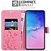 Custodia Compatibile Con Samsung Galaxy A91 In Rosa Fiore - Coperchio Protettivo In Design Floreale Con Chiusura Magnetica, Funzione Stand E Slot Per Carte - Foto miniatura 3