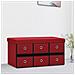 Cassapanca Pieghevole Rosso Vino 76x38x38 Cm In Simil Lino - Foto miniatura 1
