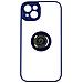 Cover Iphone 14 Plus Bimateria Anello Metallico Supporto Blu - Foto miniatura 1