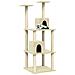 Albero Per Gatti Con Tiragraffi In Sisal Crema 141 Cm - Foto miniatura 2