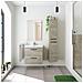 Mobile Sottolavabo Fontana, Mobiletto Per Bagno A 2 Cassetti, Armadietto Sospeso Con Specchio, Lavabo Non Incluso, 60x45h57 Cm, Rovere - Foto miniatura 3