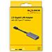 DeLOCK Adattatore USB Type-C da 2,5 Gigabit LAN slim, RJ-45, USB C, 0,09 m, Grigio - Foto miniatura 2