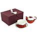 Teiera Con Tazza Decoro Bambu' Arancione Tazza E Teiera - Foto miniatura 1