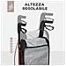 Deambulatore Ad Altezza Regolabile Con 3 Ruote E Tasca Portaoggetti, In Alluminio, 68x68x86.5-99 Cm, Rosso - Foto miniatura 4