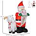 Babbo Natale Gonfiabile con Capretta e Luci LED Integrate per Esterno 135x85x180cm - Foto miniatura 3
