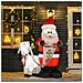 Babbo Natale Gonfiabile con Capretta e Luci LED Integrate per Esterno 135x85x180cm - Foto miniatura 2