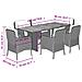 Set da Pranzo da Giardino 7 pz Nero con Cuscini in Polyrattan - Foto miniatura 8