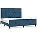 Giroletto Senza Materasso Blu Scuro 160x200 Cm In Velluto - Foto miniatura 2