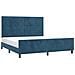 Giroletto Senza Materasso Blu Scuro 160x200 Cm In Velluto - Foto miniatura 3