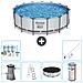 Piscina Fuori Terra - In Giro - 488x122 Cm - Grigio - Include Accessori Coordinati Cb32 - Foto miniatura 1