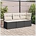 Sedia da Giardino Senza Braccioli con Cuscini Nera Polyrattan - Foto miniatura 3