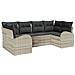 Set di 6 divani da giardino con cuscini in rattan poly grigio chiaro - Foto miniatura 1