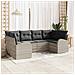 Set di 6 divani da giardino con cuscini in rattan poly grigio chiaro - Foto miniatura 2