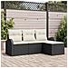 Set di Divani da Giardino 4 Pezzi con Cuscini Rattan PE Nero, Divano da Giardino 2 Posti con Ripostiglio & Cuscini Rattan PE Nero - Foto miniatura 2