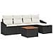 Set Divani Giardino 6 Pezzi con Cuscini Polyrattan Nero - Foto miniatura 1