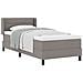 Letto a rete  con materasso tortora 80x200 cm tessuto, Testata design linee  tortora 80 cm tessuto - Foto miniatura 1