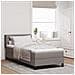 Letto a rete  con materasso tortora 80x200 cm tessuto, Testata design linee  tortora 80 cm tessuto - Foto miniatura 2