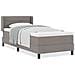 Letto a rete  con materasso tortora 80x200 cm tessuto, Testata design linee  tortora 80 cm tessuto - Foto miniatura 4