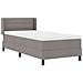 Letto a rete  con materasso tortora 80x200 cm tessuto, Testata design linee  tortora 80 cm tessuto - Foto miniatura 7