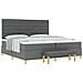 Letto con Reticolo e Materasso & Panca Grigio Scuro 200x200 cm Tessuto - Foto miniatura 1