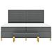 Letto con Reticolo e Materasso & Panca Grigio Scuro 200x200 cm Tessuto - Foto miniatura 9