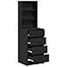 Highboard Nero Quercia 40x41x135 cm Legno ingegnerizzato - Foto miniatura 5