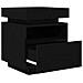Comodino  con luci LED Rovere Nero 40x39x48,5 cm - Foto miniatura 4