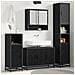 Set di mobili per il bagno 4 pcs Rovere Nero Legno multistrato - Foto miniatura 2