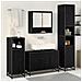 Set di mobili per il bagno 4 pcs Rovere Nero Legno multistrato - Foto miniatura 4