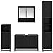 Set di mobili per il bagno 4 pcs Rovere Nero Legno multistrato - Foto miniatura 9