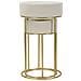 Set 2 Tavolini Alti Wedding Rotondi In Crema E Oro Ø50x90 E Ø40x70 Cm - Foto miniatura 6