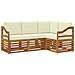 Set divani 4 pcs Naturale e Crema Legno di Acacia Massello - Foto miniatura 1