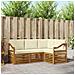 Set divani 4 pcs Naturale e Crema Legno di Acacia Massello - Foto miniatura 2