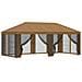 Gazebo con pareti laterali 6 x 3 m Beige Poliestere e Acciaio - Foto miniatura 1