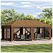 Gazebo con pareti laterali 6 x 3 m Beige Poliestere e Acciaio - Foto miniatura 2