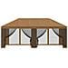 Gazebo con pareti laterali 6 x 3 m Beige Poliestere e Acciaio - Foto miniatura 3