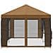 Gazebo con pareti laterali 6 x 3 m Beige Poliestere e Acciaio - Foto miniatura 4