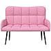 Sofa a Due Posti Rosa 115 x 61 x 87 cm Tessuto - Foto miniatura 4