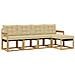 Set di divani da esterno con cuscino 5 pcs Bianco e Beige - Foto miniatura 1