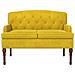 Loveseat con bottoni imbottiti Giallo Chiaro 111 x 65 x 79 cm - Foto miniatura 3