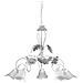 Lampadario 5 Luci Stle Classico In Metallo Bianco Spennellato Argento - Foto miniatura 1