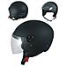 Casco Jet Scooter Moto Quad Omologato Ece 22 05 Visiera Nero Opaco M - Foto miniatura 1