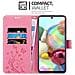 Custodia Compatibile Con Samsung Galaxy A71 In Rosa Fiore - Coperchio Protettivo In Design Floreale Con Chiusura Magnetica, Funzione Stand E Slot Per Carte - Foto miniatura 5